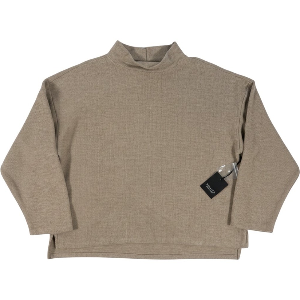 Simply Vera Vera Wang Mock Neck Sweater Womens XL Tan NWT Keyhole Back Ribbed